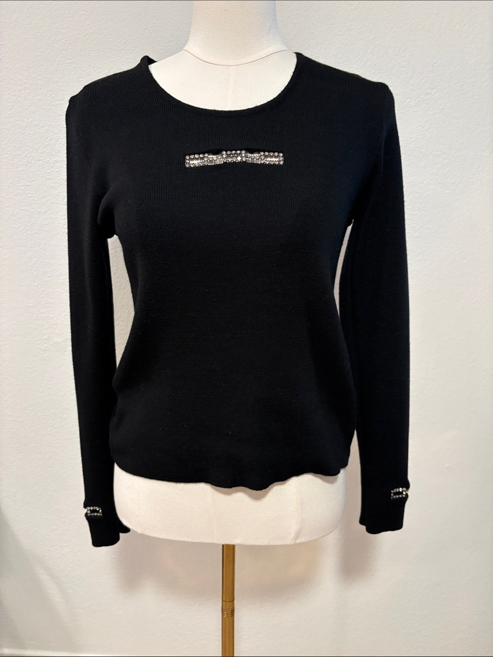 Fifth Avenue Mesmerize Black Bling Swarvoski Embellished Sweater